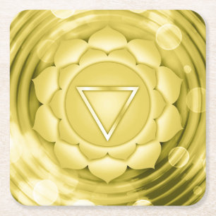 Elegant Gold Chakra Zen Yoga Geistliche Meditation Rechteckiger Pappuntersetzer