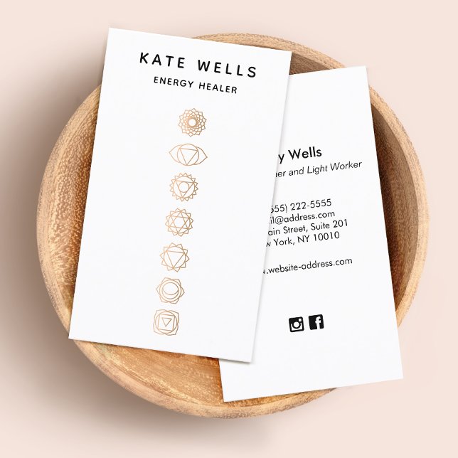Elegant Gold Chakras Reiki Practitioner Visitenkarte (Von Creator hochgeladen)