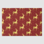 Elegant Gold Christmas Deer auf Red Dot Seidenpapier<br><div class="desc">Erleben Sie den Urlaubssinn mit unserem eleganten goldenen Weihnachtshirsch auf rotem Punktpapier. Die perfekte Touch für Ihre Weihnachtsgeschenkverpackung, Dekoration oder Urlaubskunst.</div>