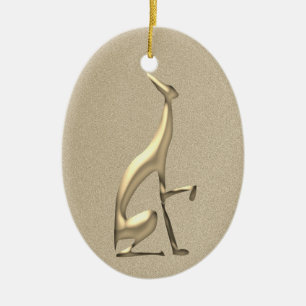 Elegant Gold Christmas Keramik Ornament