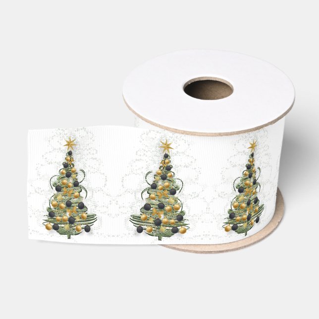 Elegant Gold Christmas tree ,ribbon  Ripsband (Spule)
