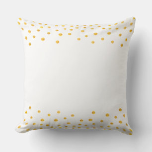 Elegant Gold Confetti auf Weiß Kissen