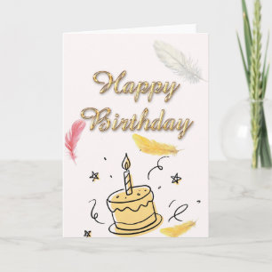 Elegant Gold Confetti Happy Birthday Card - Modern Karte