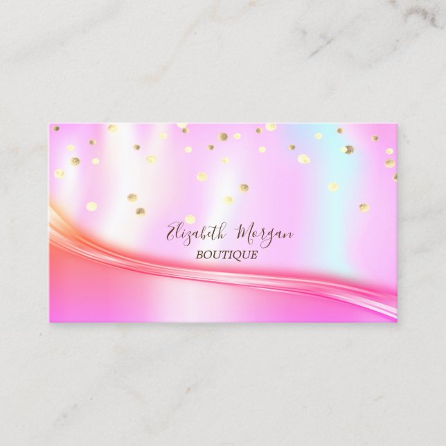 Elegant Gold Confetti, holografisch Cool Visitenkarte (Vorderseite)