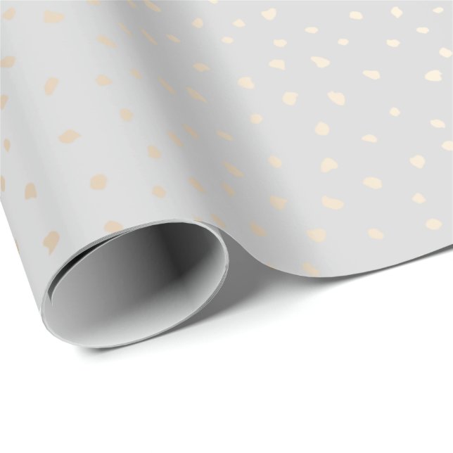 Elegant Gold Confetti im Hintergrund Geschenkpapier (Rolleneckpunkt)