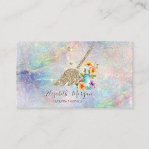 Elegant Gold Confetti Maid Spray Flasche Opal Visitenkarte