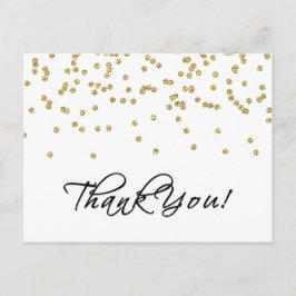 Elegant Gold Confetti Polka Dots Foto Vielen Dank! Postkarte