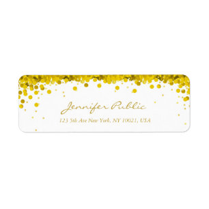 Elegant Gold Confetti Script Luxe Modernes Schlich