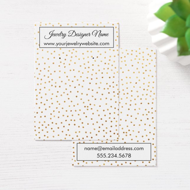 Elegant Gold Confetti White Earring Display (Schreibtisch)