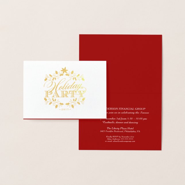 Elegant Gold Corporate Fête Invitation (Affichage)