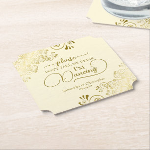 Elegant Gold & Cream Nimm mir nicht mein Getränk H Untersetzer