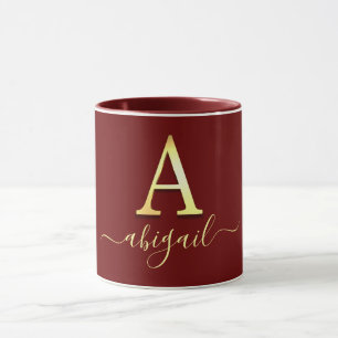Elegant Gold Custom Monogram A Name Tasse