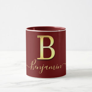 Elegant Gold Custom Monogram B Name Tasse
