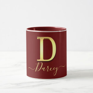 Elegant Gold Custom Monogram D Name Tasse