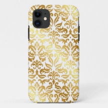 Elegant Gold Damask iPhone Case