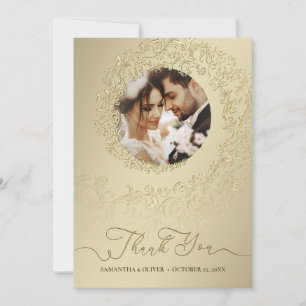 Elegant Gold Damask Wedding Danke Foto