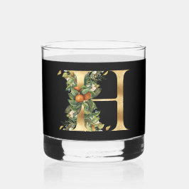 Elegant Gold Decorative Initial H Whiskyglas