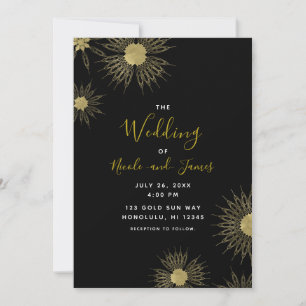 Elegant Gold Deko Mandala Floral Black Wedding Einladung