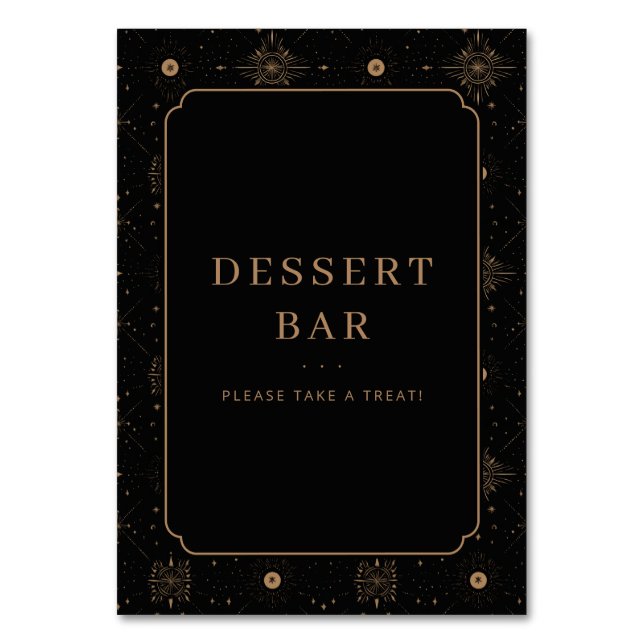 Elegant Gold Dessert Bar Sign Tischnummer (Vorderseite)