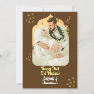 Elegant Gold Eid Photo carte de voeux