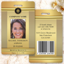 Elegant Gold Employee Foto ID Ausweis