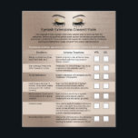 Elegant Gold Eyelash Extensions Liability Waiver Flyer<br><div class="desc">Eyelash Extension Liability Waiver & Release Form Gold Flyer.</div>