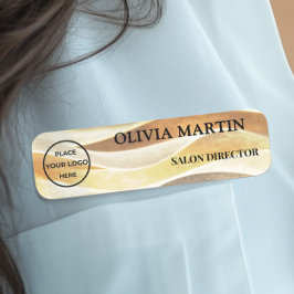 Elegant Gold Fabric-like Magnetic Name Badge Namensschild