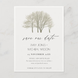 ELEGANT GOLD FALL AUTUMN BÄUME SAVE THE DATE ANKÜNDIGUNGSPOSTKARTE