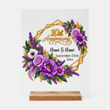 Elegant Gold Floral 10-Jahres-Jubiläum 