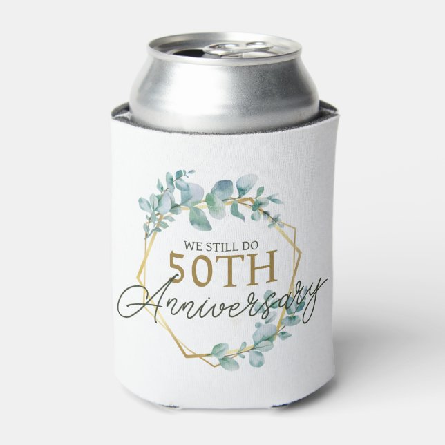 Elegant Gold Floral 50. Hochzeitstag Dosenkühler (Kanne Vorderseite)