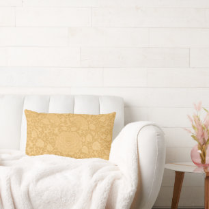 Elegant Gold Floral Damask Lendenkissen