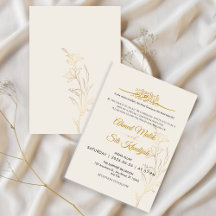 Elegant Gold Floral Islamic Wedding Nikah