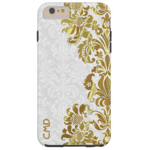 Elegant Gold Floral Lace White Damasks Tough iPhone 6 Plus Hülle