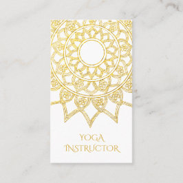 Elegant Gold Floral Mandala Yoga Instructor Visitenkarte