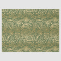 Elegant Gold Floral Paisley auf grünem Hintergrund
