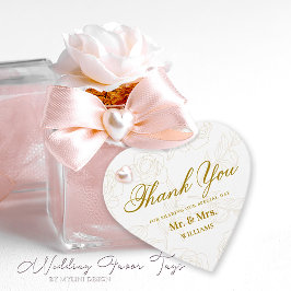 Elegant Gold Floral Wedding Vielen Dank Geschenkanhänger