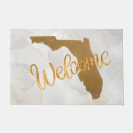Elegant Gold Florida State Map Welcome Fußmatte