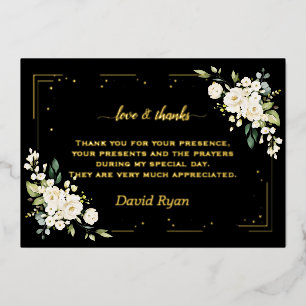 Elegant GOLD FOIL Bestätigung Danke Karte