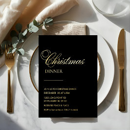 Elegant Gold Foil Christmas Dinne Folieneinladung