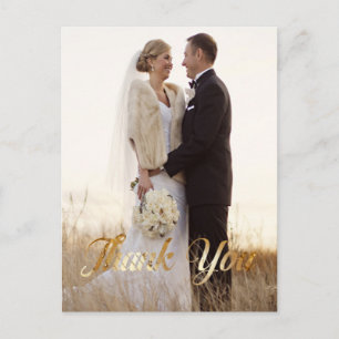 Elegant, Gold Foil, danke, kundenspezifisches Foto Postkarte