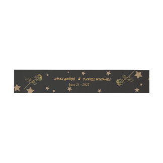 Elegant Gold Foil Floral Monogram Wedding Invitati Einladungsbanderole