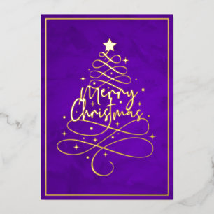 Elegant Gold Foil Frohe Weihnachten Folien Feiertagskarte