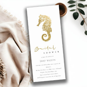 ELEGANT GOLD FOIL NAVY SEEPFERD BRAUTPARTY EINLADUNG