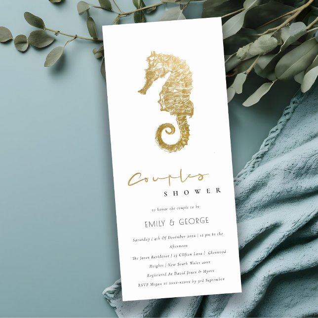 ELEGANT GOLD FOIL NAVY SEEPFERD COUPLES SHOWER EINLADUNG (Von Creator hochgeladen)