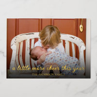 Elégant Gold Foil Noël Nouveau bébé Faire-part