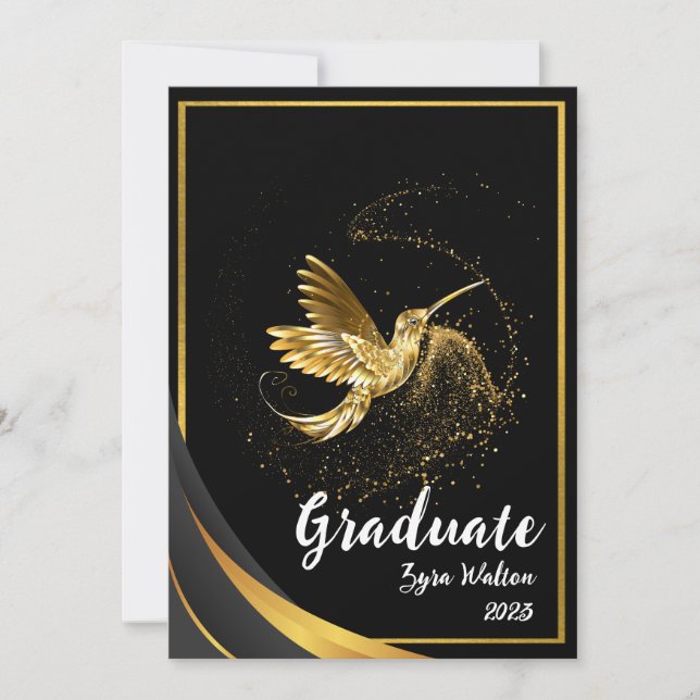 Elégant Gold Formal Graduation Party Invitation (Devant)