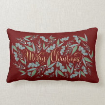 Elegant Gold Frohe Weihnachten Eukalyptus Burgundy