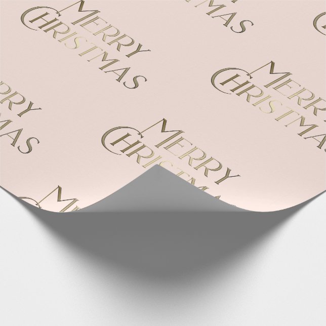 Elegant Gold Frohe Weihnachten Rosa Urlaub Geschenkpapier (Ecke)