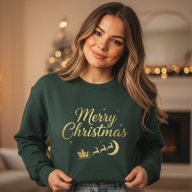 Elegant Gold Frohe Weihnachten Sweatshirt (Von Creator hochgeladen)