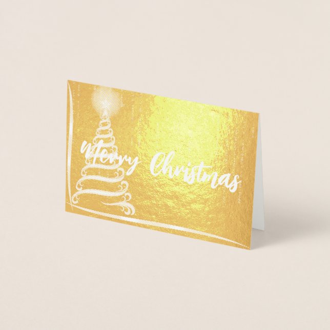 Elegant Gold Frohe Weihnachtsfoil-Karte Folienkarte (Vorderseite)